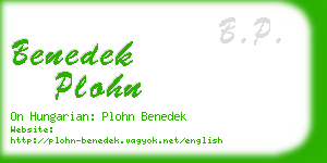 benedek plohn business card